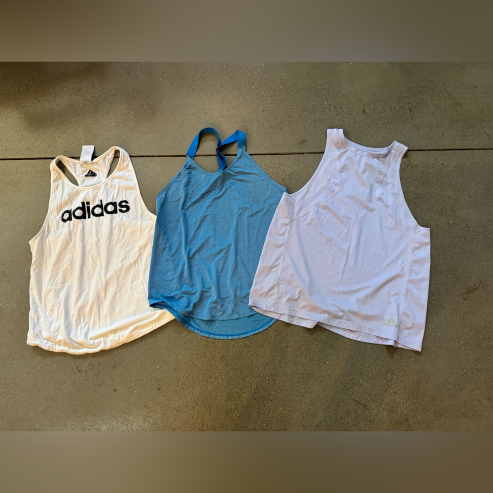 Adidas and Nike Trio Tank Tops - White, Blue, Lavender